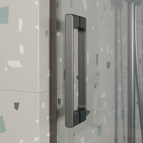 Шторка для ванны раздвижная  Cezares Tandem Soft TANDEM-SOFT-VF-2-180/145-C-GM-IV 180 см, стекла прозрачные, профиль вороненая сталь матовая