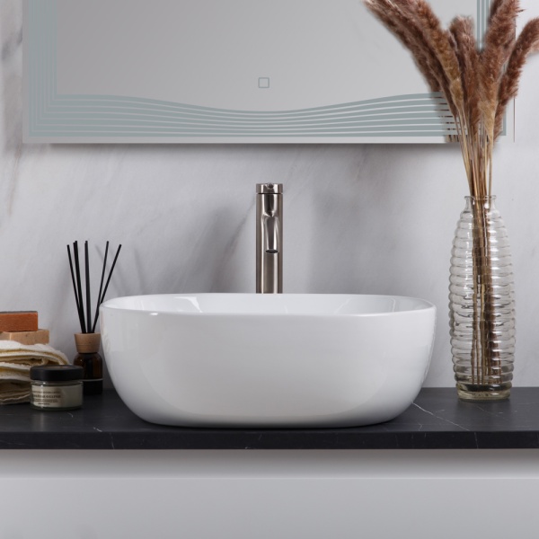 Раковина накладная квадратная  BelBagno  BB1301 фаянс цвет белый