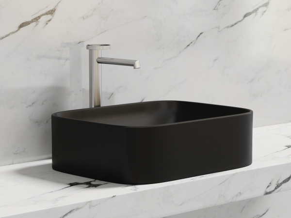 Раковина накладная прямоугольная Ceramica Nova Element CN6052MB фарфор цвет черный матовый