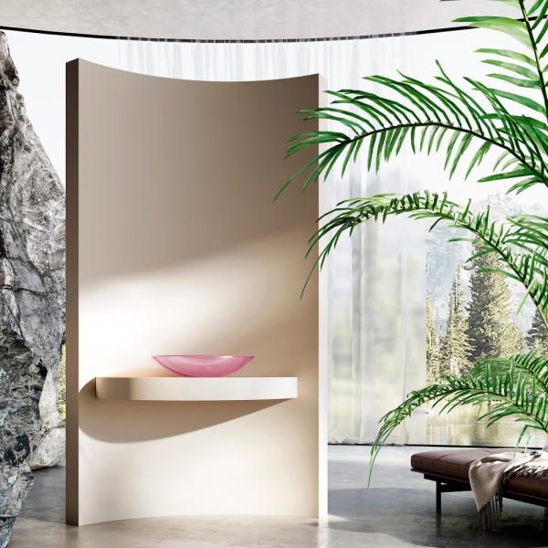 Раковина  овальная Abber Kristall AT2810Koralle полиэфирная смола цвет розовый