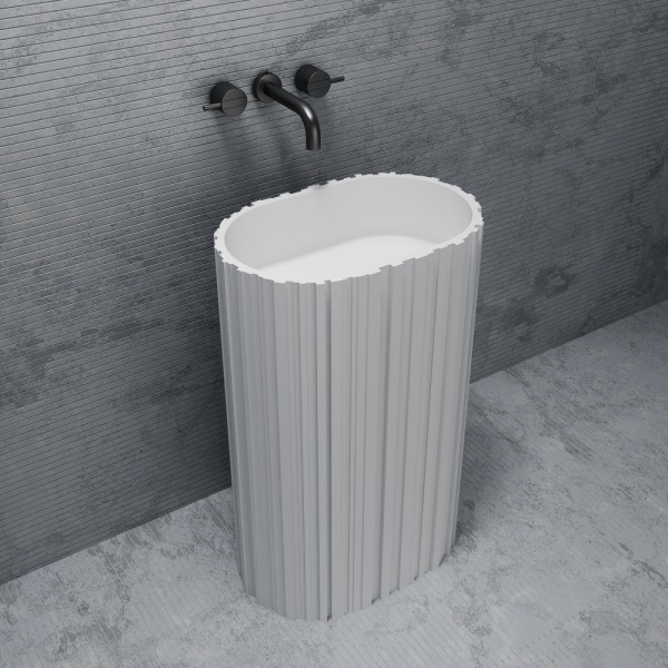 Раковина  овальная Abber STEIN AS2551-H искусственный камень цвет белый матовый