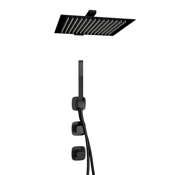 Душевая система со смесителем Wasserkraft Nuthe 9100 A9151.264.219.162.327.242.217 монтаж встраиваемая в стену без термостата черный