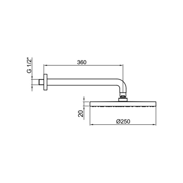 Верхний душ Webert  AC0398015METAL хром 