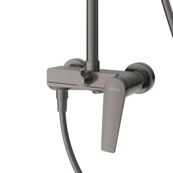 Душевая система со смесителем Cezares Liner LINER-CVD-GM монтаж настенная без термостата оружейная сталь