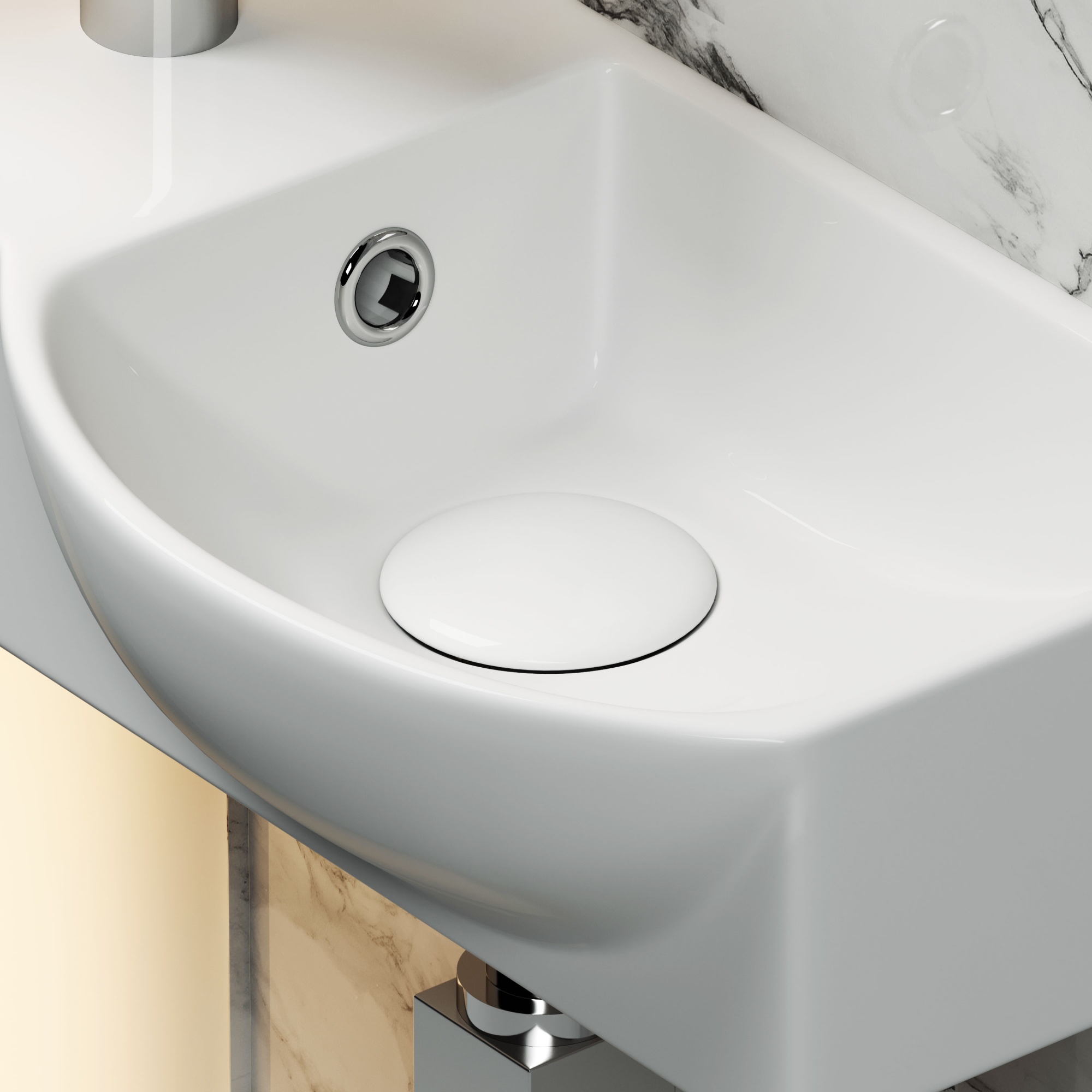 Раковина подвесная прямоугольная Ceramica Nova Element CN6039R фарфор цвет белый