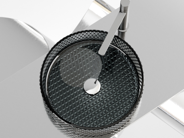 Раковина накладная круглая Ceramica Nova Cristal CN6060 стекло цвет черный