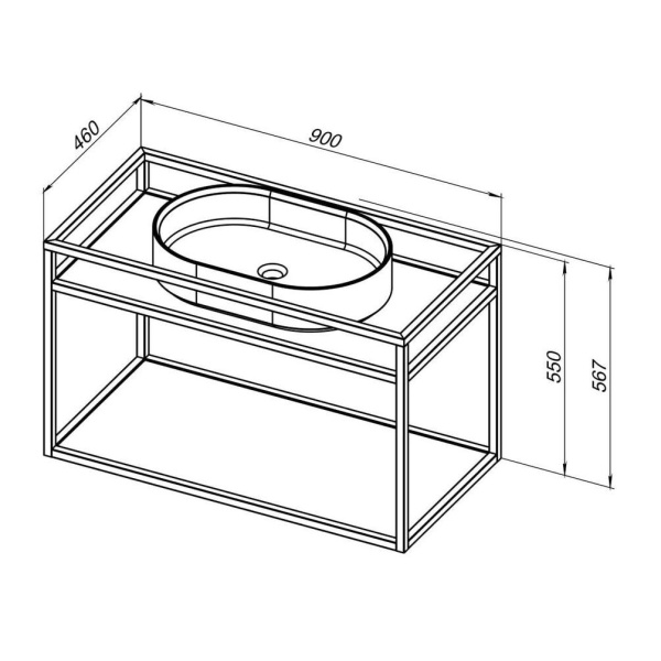 Консоль под столешницу напольная Allen Brau Liberty 1.33003.BB 90 см цвет черный матовый