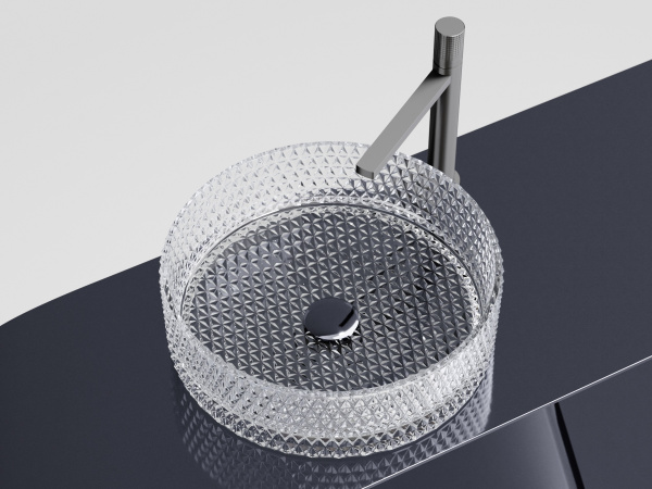 Раковина накладная круглая Ceramica Nova Cristal CN6062 стекло цвет прозрачный