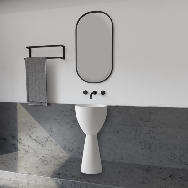 Раковина  круглая Abber STEIN AS2507 искусственный камень цвет белый матовый