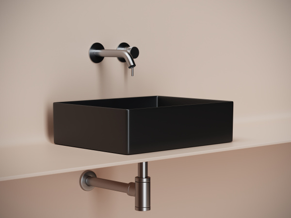 Раковина накладная прямоугольная Ceramica Nova Element CN6069MB фарфор цвет черный матовый