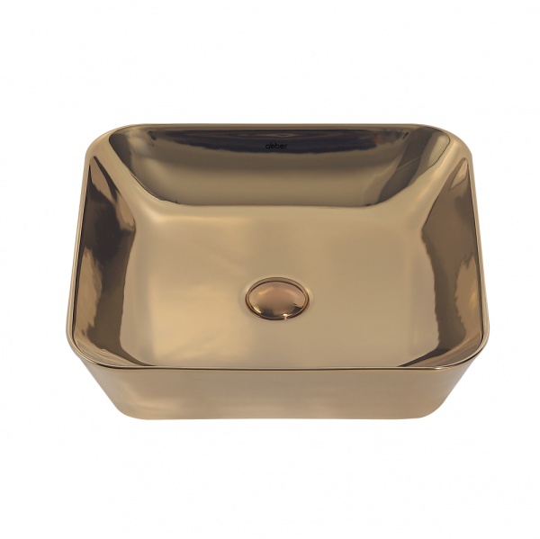 Раковина  квадратная  Abber Rechteck AC2205GG фаянс цвет золото