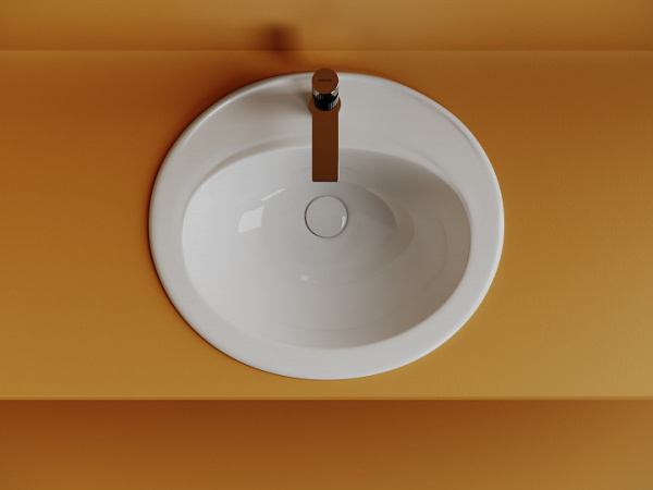 Раковина встраиваемая сверху овальная Ceramica Nova Sun CN6079 фарфор цвет белый