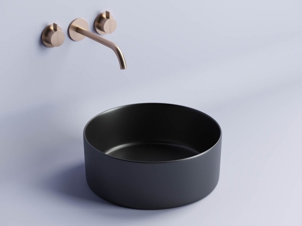 Раковина накладная круглая Ceramica Nova Element CN6032MB фарфор цвет черный матовый