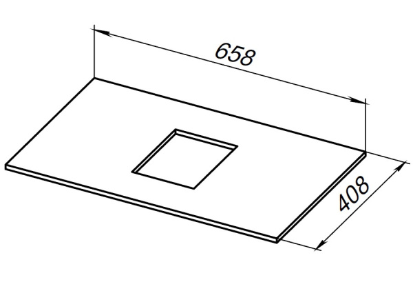 Столешница для ванной Allen Brau Priority 1.31009.DG-S 65.8 см керамогранит, цвет серый