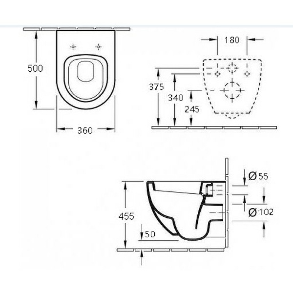 Унитаз подвесной Esbano Lotus ESUPLOTUBM Rimless фаянс черный матовый