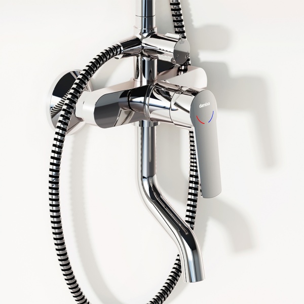 Душевая система со смесителем Damixa Jupiter 977740000 монтаж настенная без термостата хром