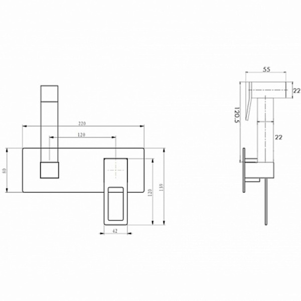 Гигиенический душ Boheme Q 147-CRB встраиваемый в стену 