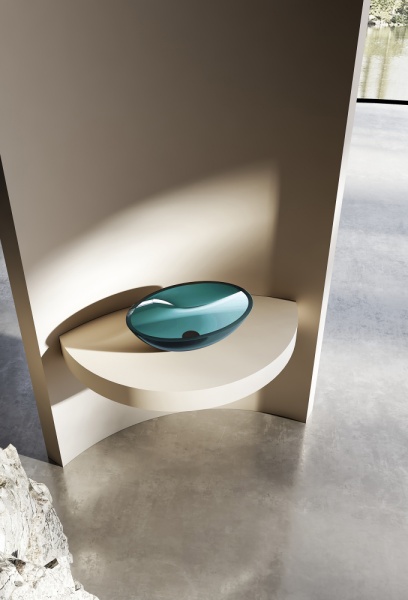 Раковина  овальная Abber Kristall AT2802Aquamarin полиэфирная смола цвет бирюзовый