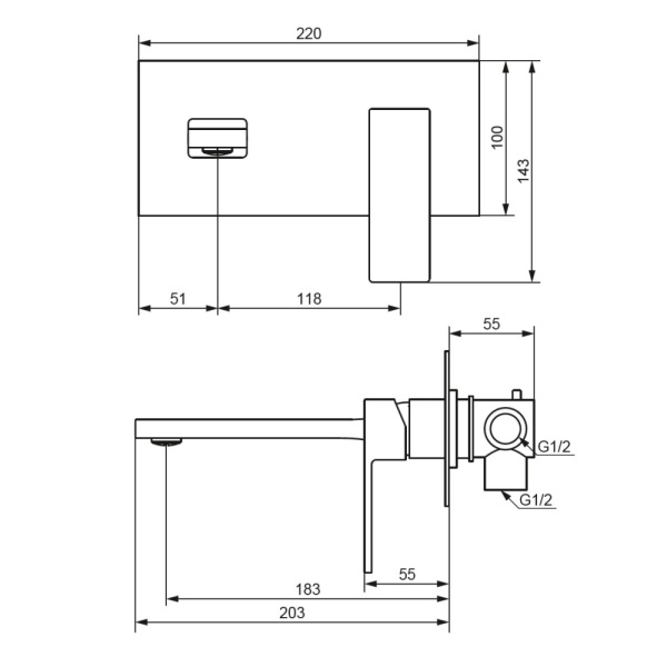 Смеситель для раковины Damixa Gala 530260300 черный матовый