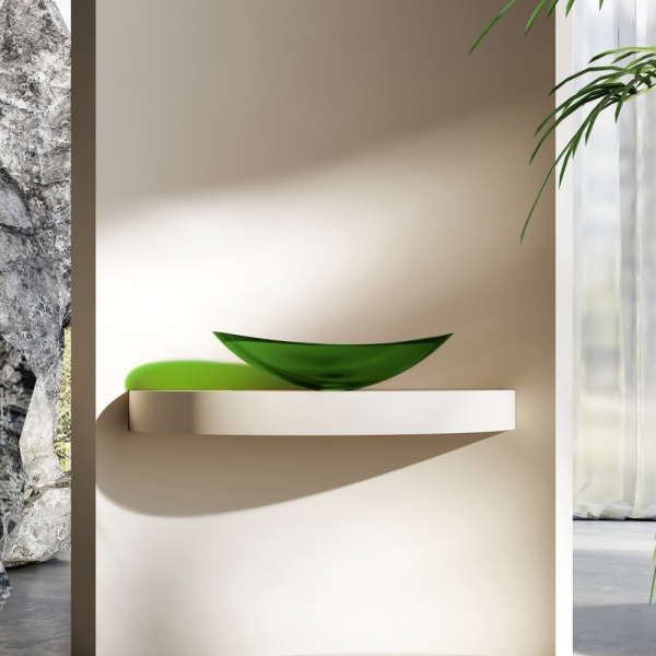 Раковина накладная овальная Abber Kristall AT2808Emerald полиэфирная смола цвет зеленый