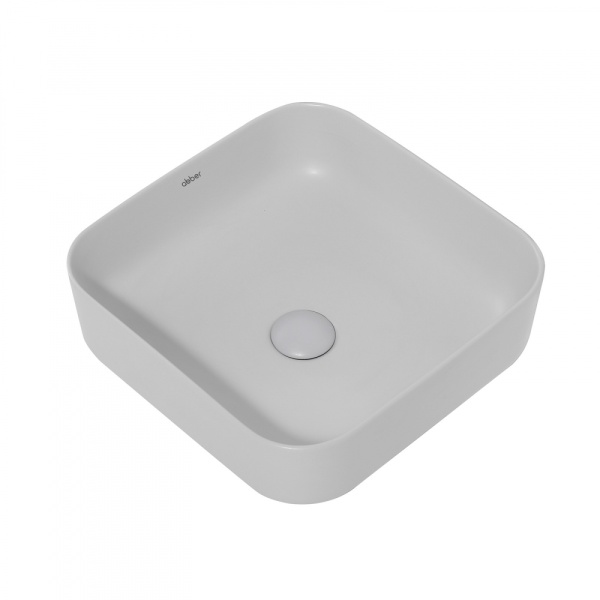 Раковина накладная квадратная  Abber Rechteck AC2211MLG фаянс цвет светло-серый матовый