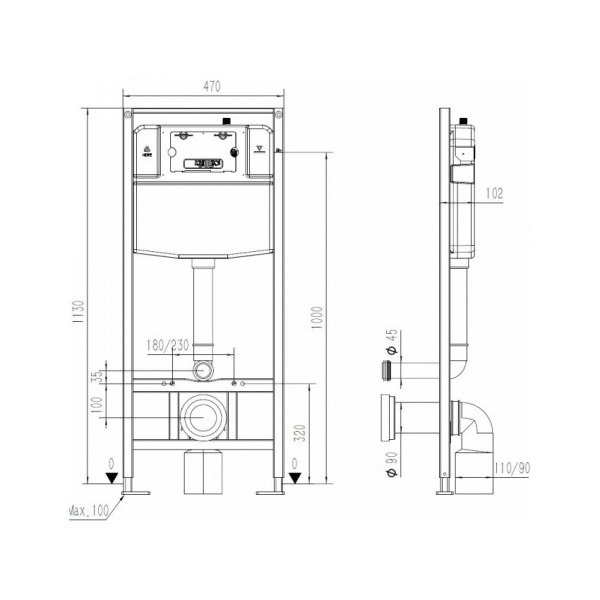 Инсталляция для подвесного унитаза Maretti  AC11P4769 механическая