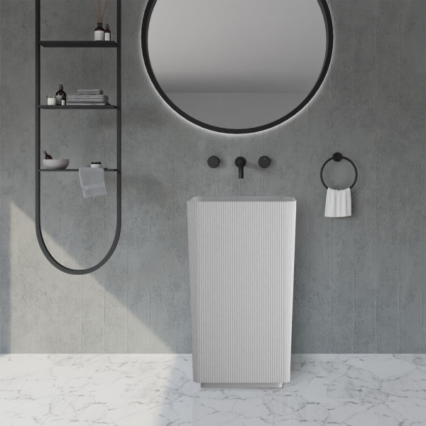 Раковина  прямоугольная Abber STEIN AS2505-H искусственный камень цвет белый матовый