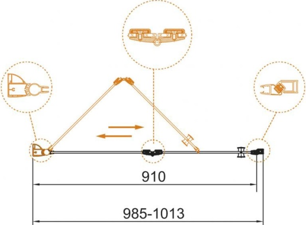 Душевая дверь Cezares Eco ECO-O-BS-12-100-C-Cr 101 см стекла прозрачные, профиль хром