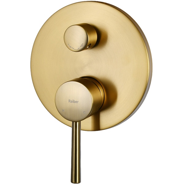 Душевая система со смесителем Raiber Graceful RPG-005 монтаж встраиваемая в стену без термостата матовое золото