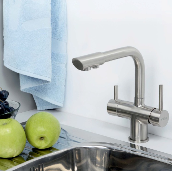 Смеситель для кухни Wasserkraft  A8027 с подключением к фильтру никель
