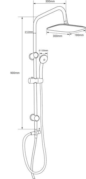 Душевая система без смесителя Aquanet Passion AF300-70-RC-C монтаж настенная без термостата хром