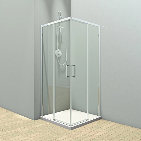 Душевой угол Veconi  RV47-90-01-C4 90x90 стекла прозрачные, профиль хром