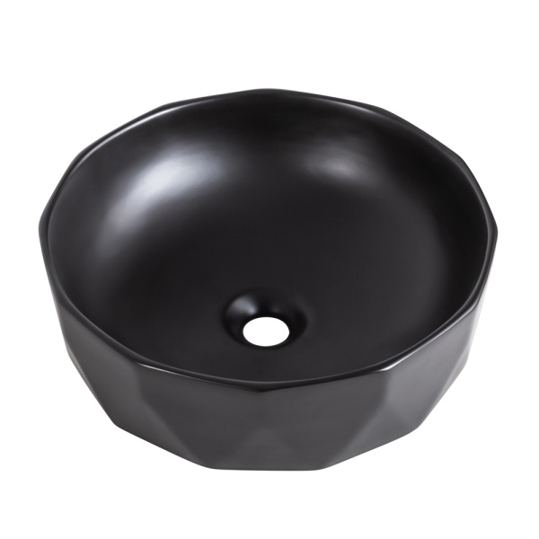 Раковина накладная круглая BelBagno  BB1409H301 фаянс цвет черный матовый