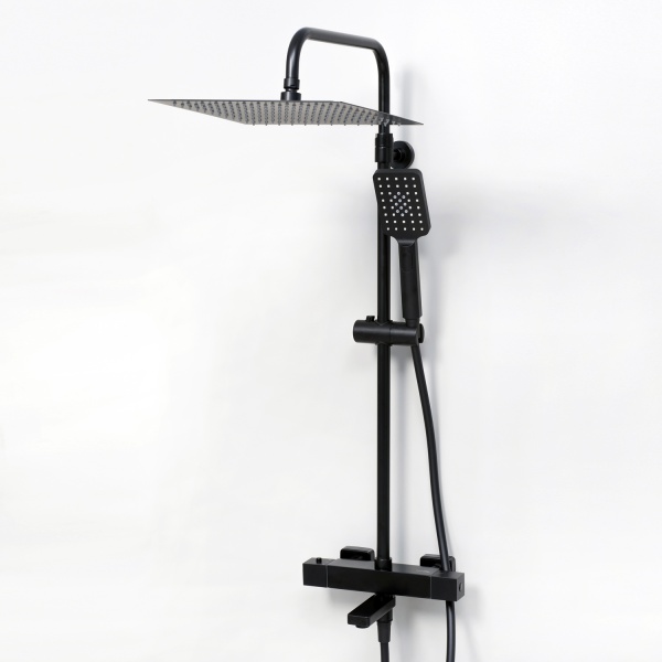 Душевая система со смесителем Wasserkraft  A29901 монтаж настенная с термостатом черный