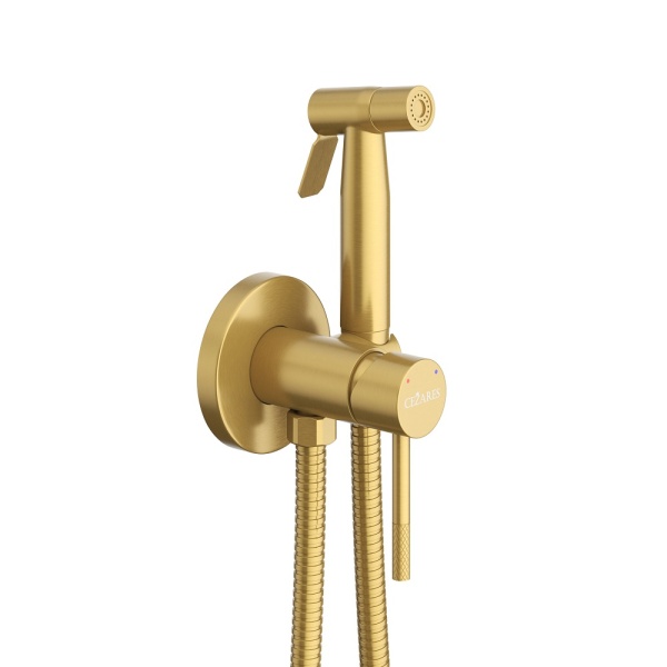 Гигиенический душ Cezares Relax RELAX-DIF-BORO встраиваемый в стену брашированное золото