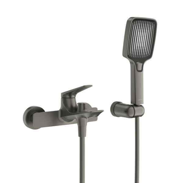 Смеситель для ванны или душа Cezares Liner LINER-VD-GM настенный 
без термостата оружейная сталь