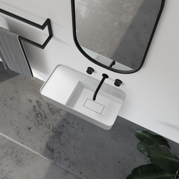 Раковина  прямоугольная Abber STEIN AS2627-0.8 искусственный камень цвет белый матовый