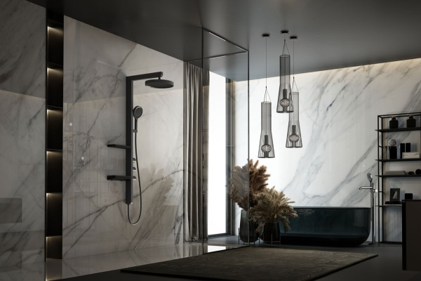 Душевая система со смесителем Vincea Inspire VSFS-3I11MB монтаж настенная без термостата матовый черный