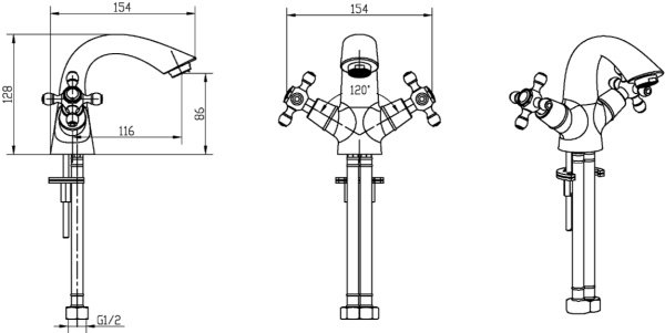 Смеситель для раковины Boheme Crystal 291-CRST 