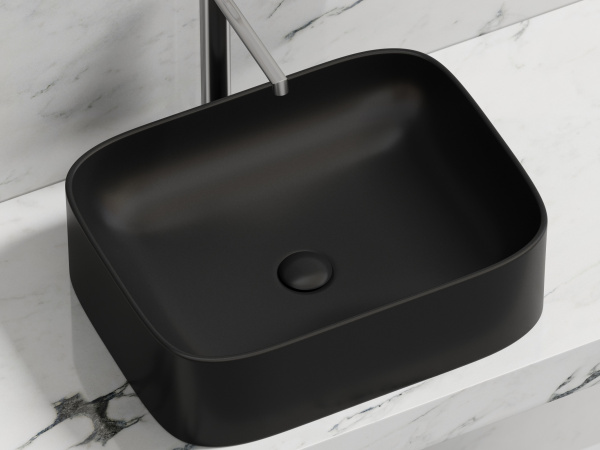 Раковина накладная прямоугольная Ceramica Nova Element CN6052MB фарфор цвет черный матовый