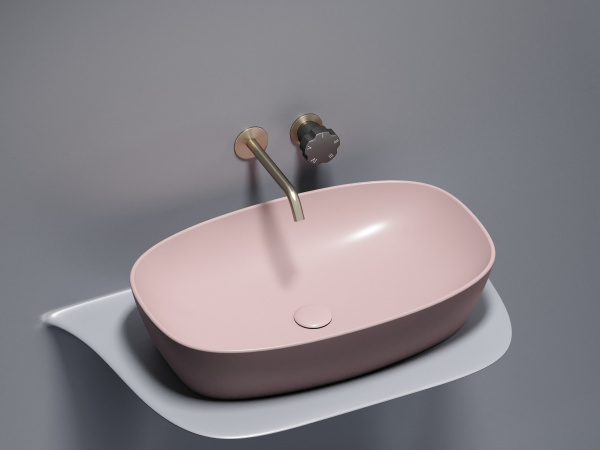 Раковина накладная овальная Ceramica Nova Element CN6049MP фарфор цвет розовый матовый