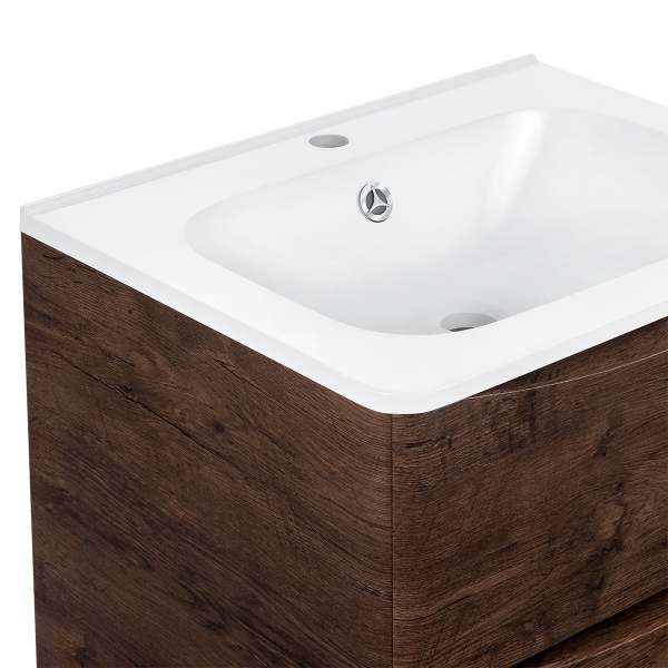 Раковина мебельная прямоугольная Vincea  VCB-2VP600W литьевой мрамор цвет белый