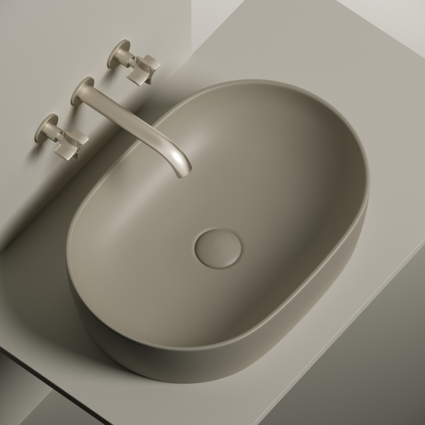 Раковина накладная овальная Ceramica Nova Element CN6047MC фарфор цвет бежевый матовый