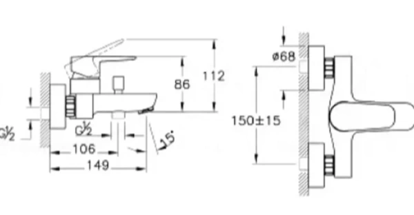 Комплект смесителей 3 в 1  VitrA Flow Soft A42301EXP хром