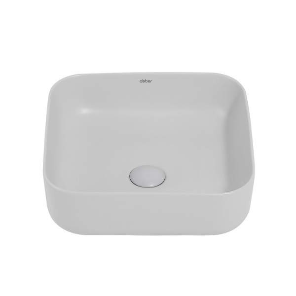 Раковина накладная квадратная  Abber Rechteck AC2211MLG фаянс цвет светло-серый матовый