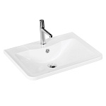 Раковина мебельная прямоугольная BelBagno  BB600/455-LV-MR-ALR литьевой мрамор цвет белый