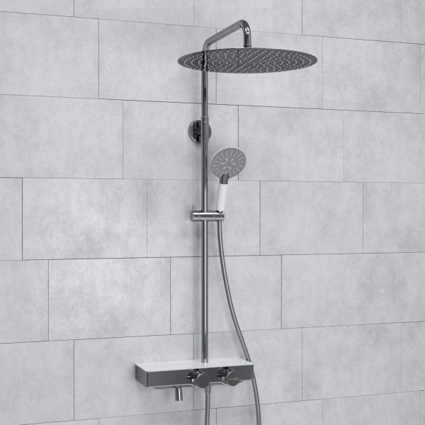 Душевая система со смесителем Wasserkraft  A113.117.058.CH Thermo монтаж настенная с термостатом хром