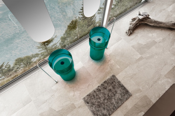 Раковина  круглая Abber Kristall AT2701Aquamarin полиэфирная смола цвет бирюзовый