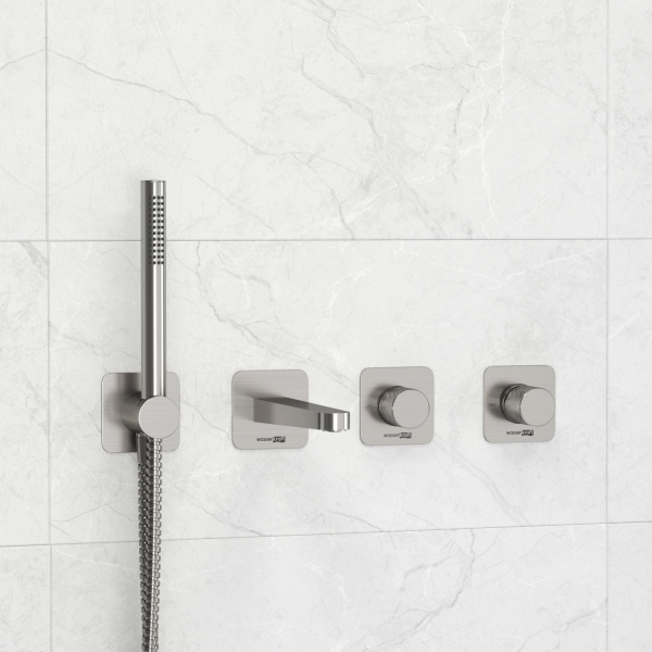 Смеситель для ванны Wasserkraft Tauber A6451.296.298.275.100.276 встраиваемый в стену 
без термостата никель