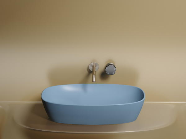 Раковина накладная овальная Ceramica Nova Element CN6049ML фарфор цвет голубой матовый